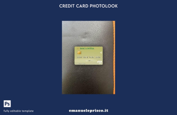 modello frontale photolook con carta di debito Visa Polonia Banca Intesa stile v
